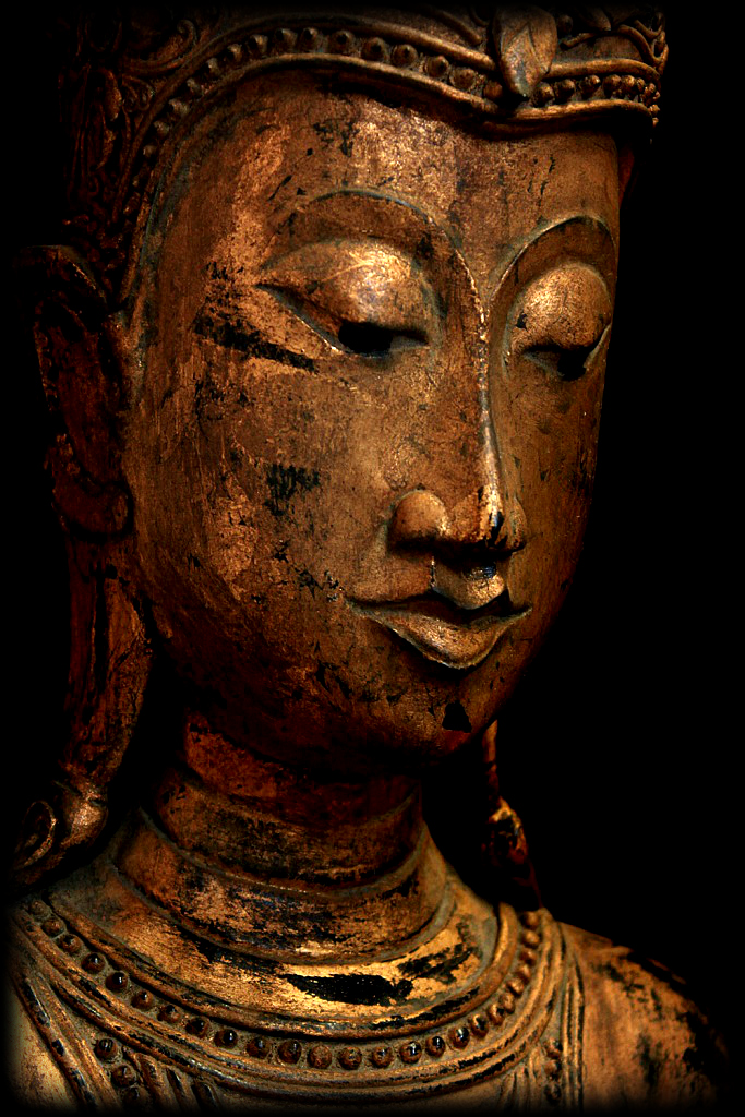 19C Wood Standing Thai Rattanakosin Buddha #BB25